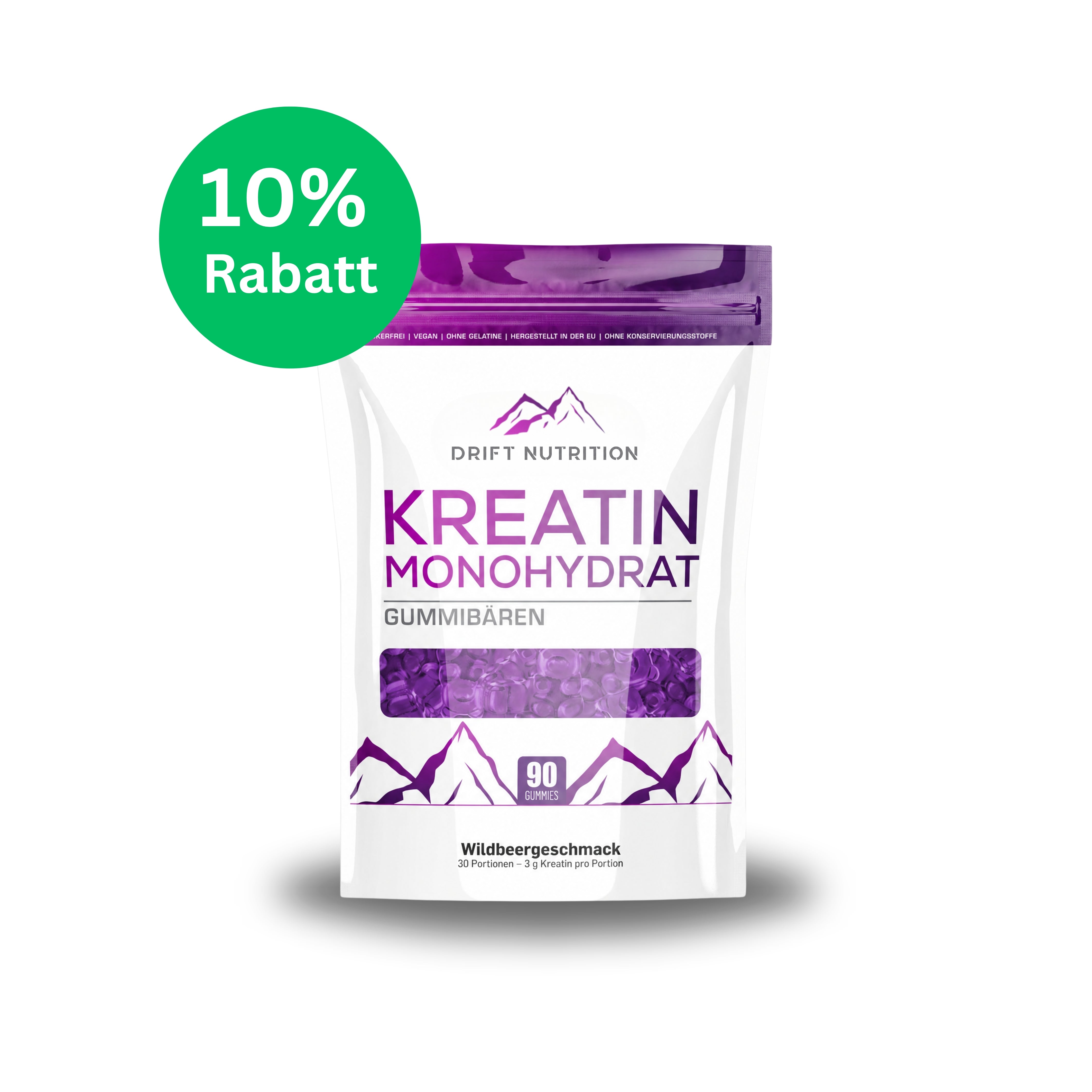 1 x Kreatin Monohydrat Waldbeere