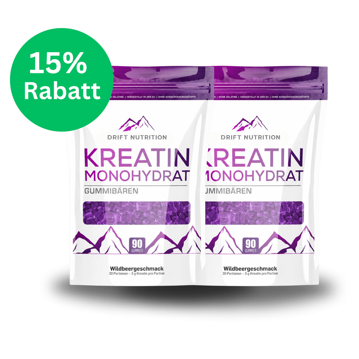 2 x Kreatin Monohydrat Waldbeere