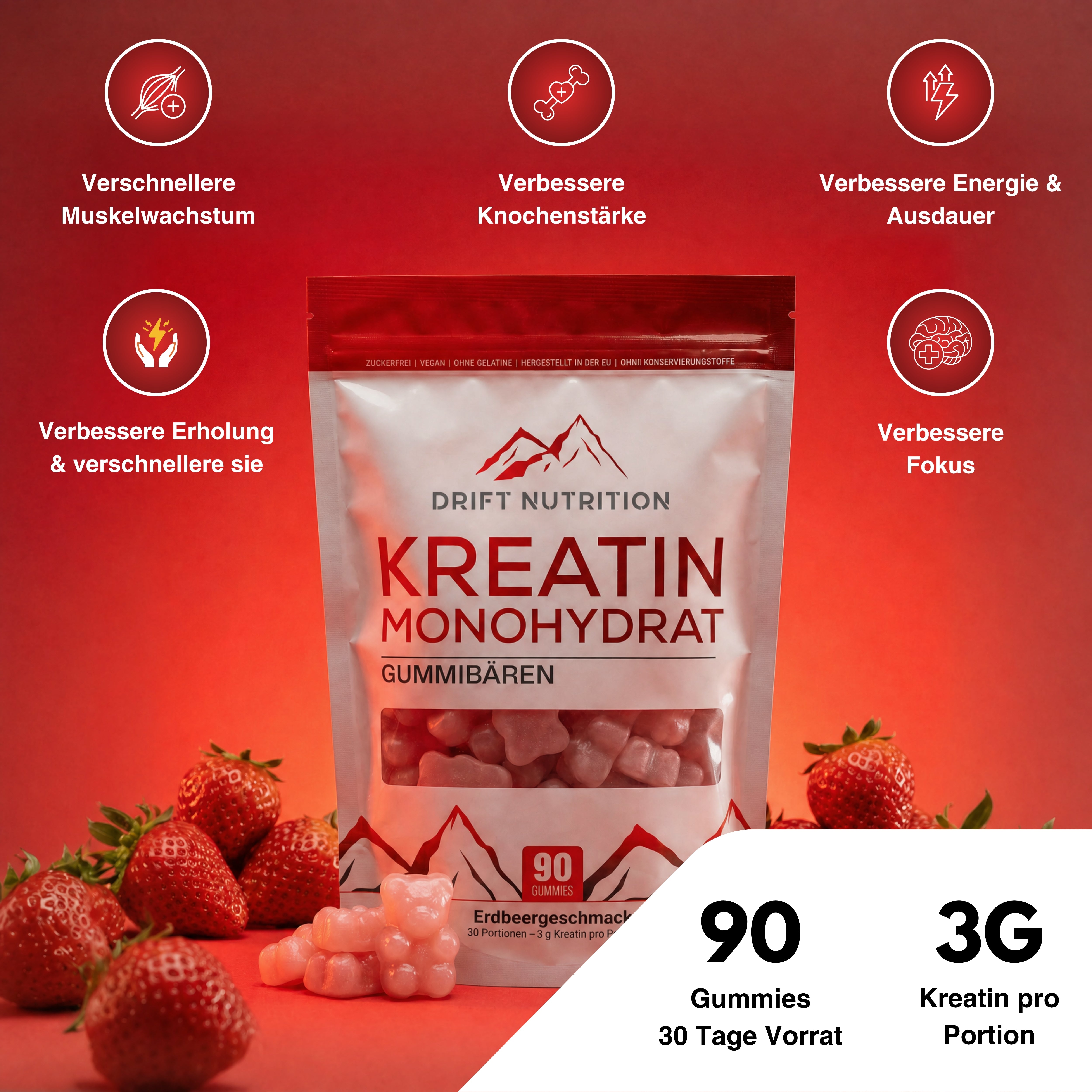 Kreatin Monohydrat | 90 Gummibären
